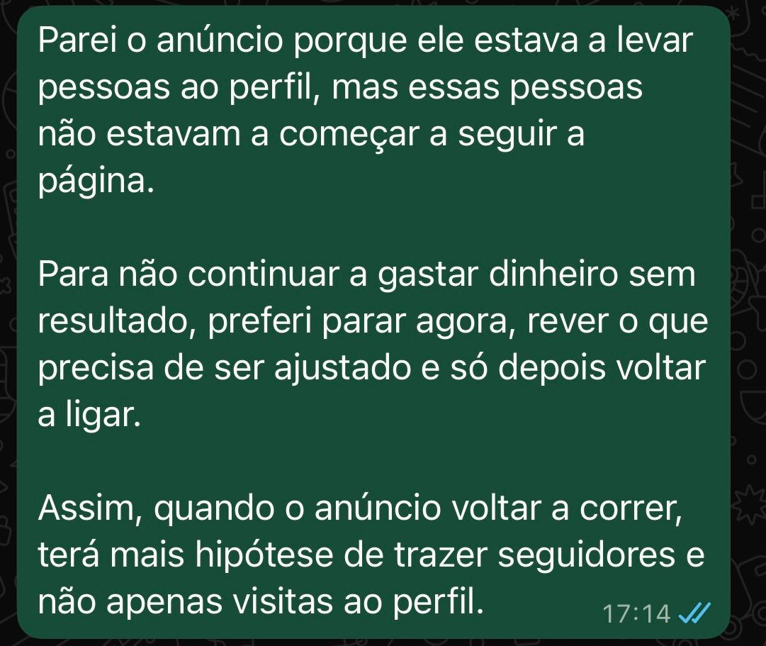 Quando algo não corre como esperado